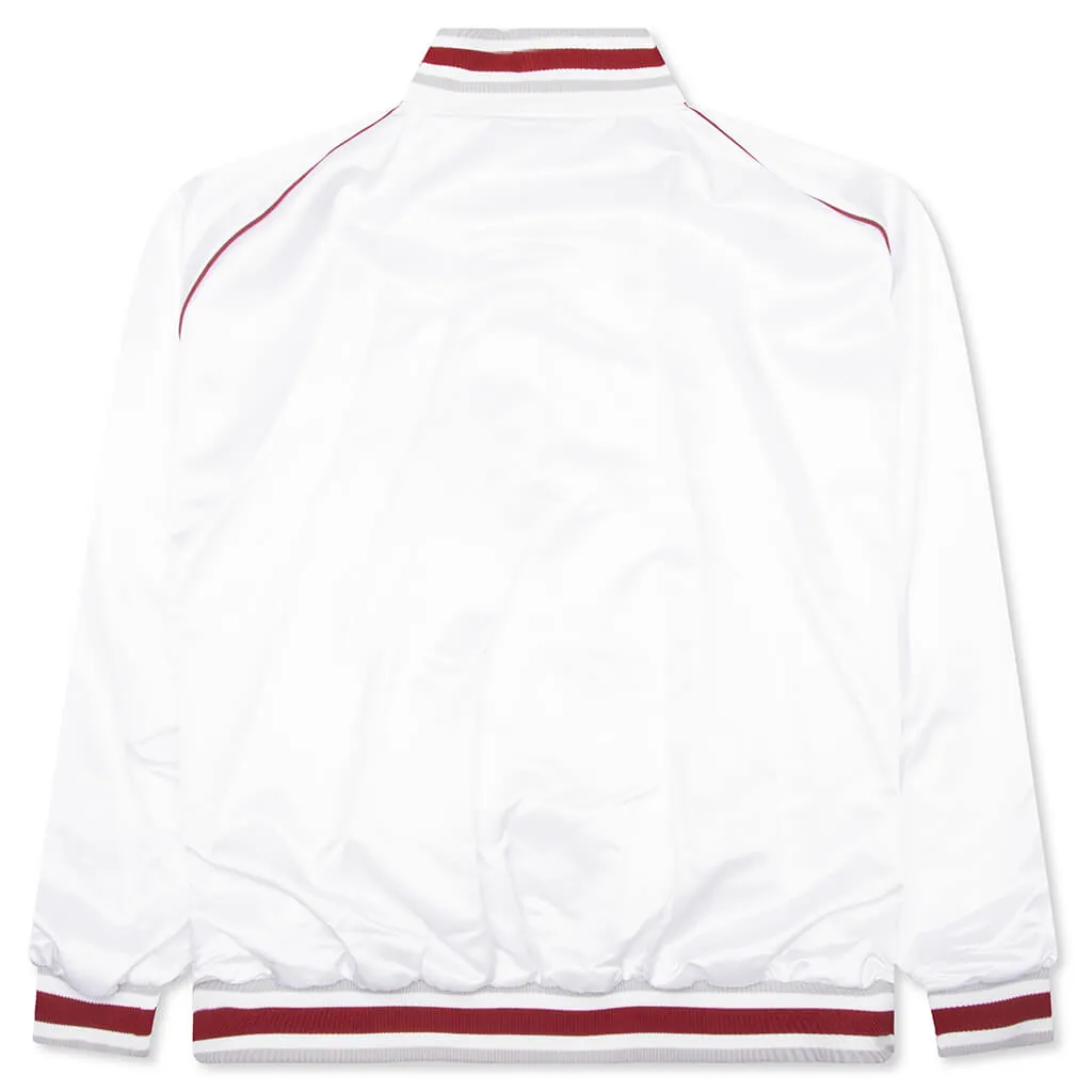 1952 Shiny Raglan Bomber Jacket - White