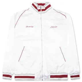 1952 Shiny Raglan Bomber Jacket - White