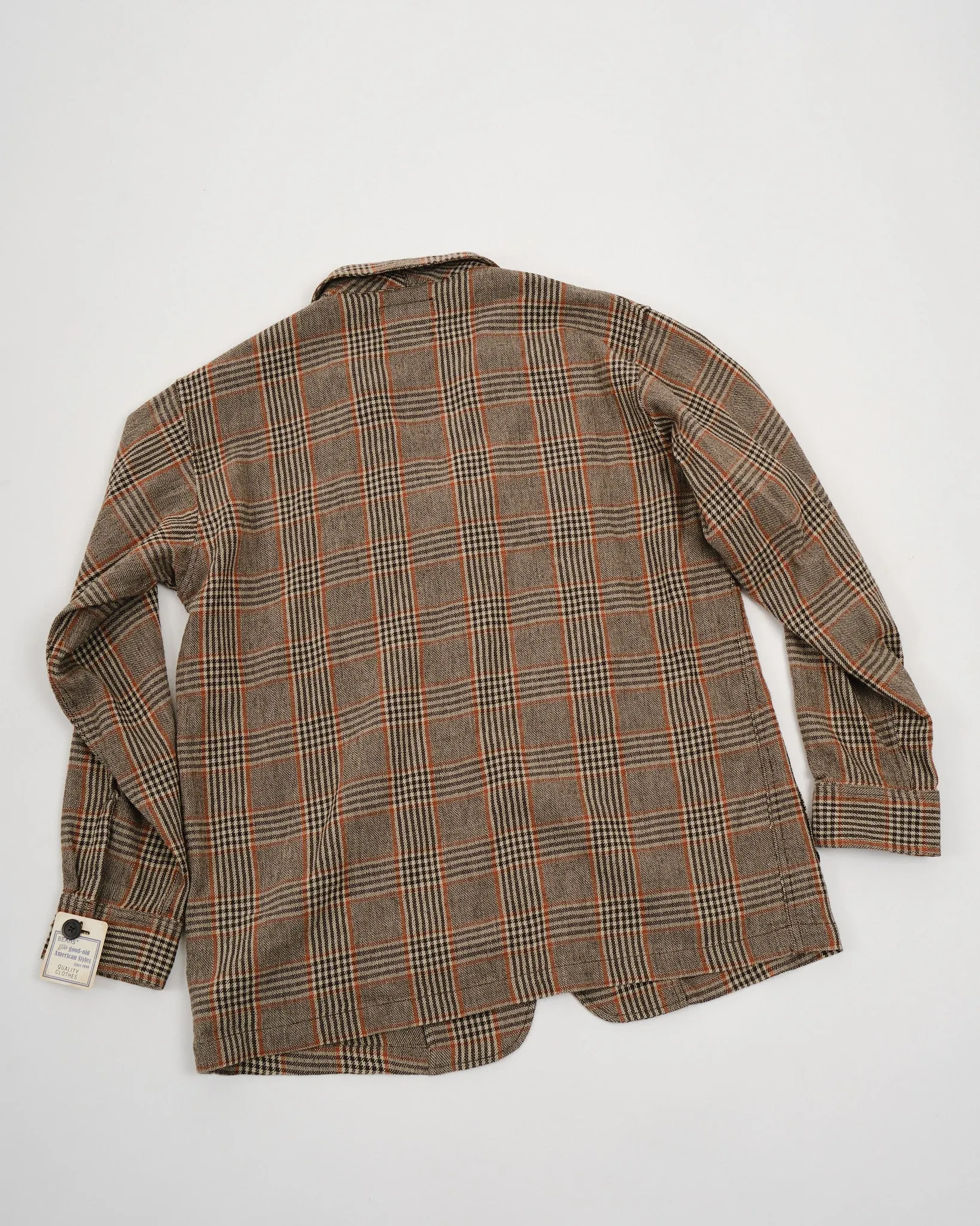 4B Cuffs Jacket Wool Linen Cotton Glen Plaid