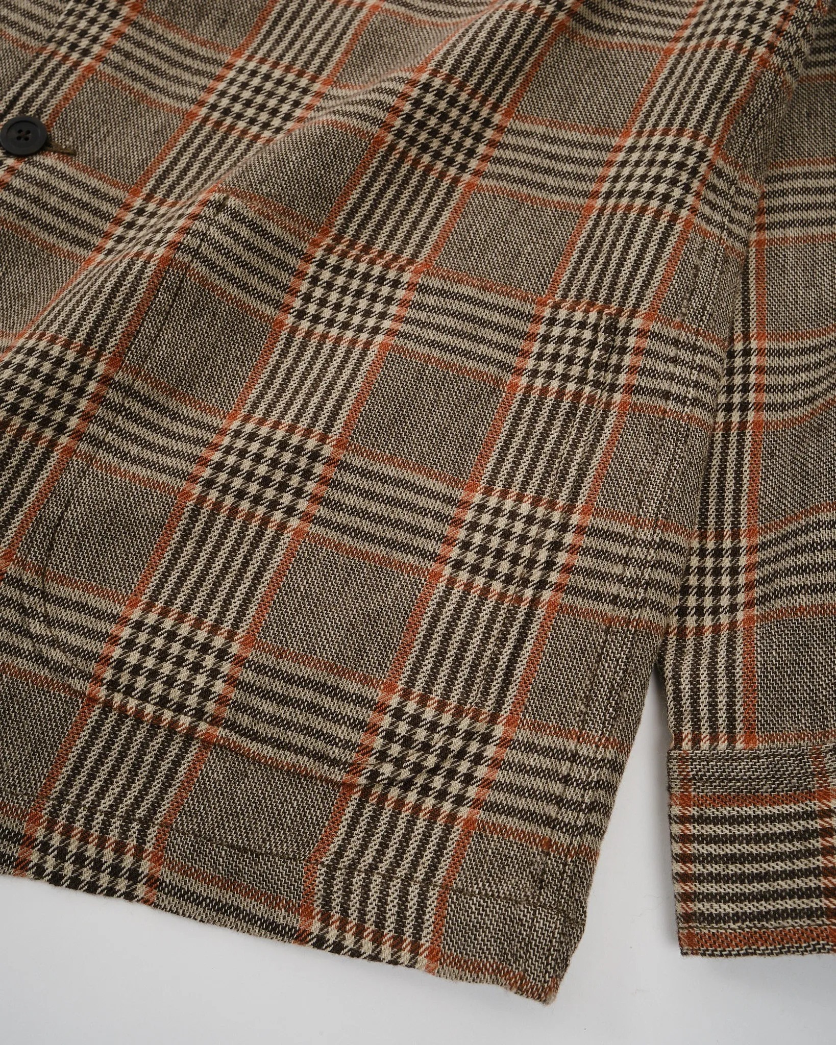 4B Cuffs Jacket Wool Linen Cotton Glen Plaid