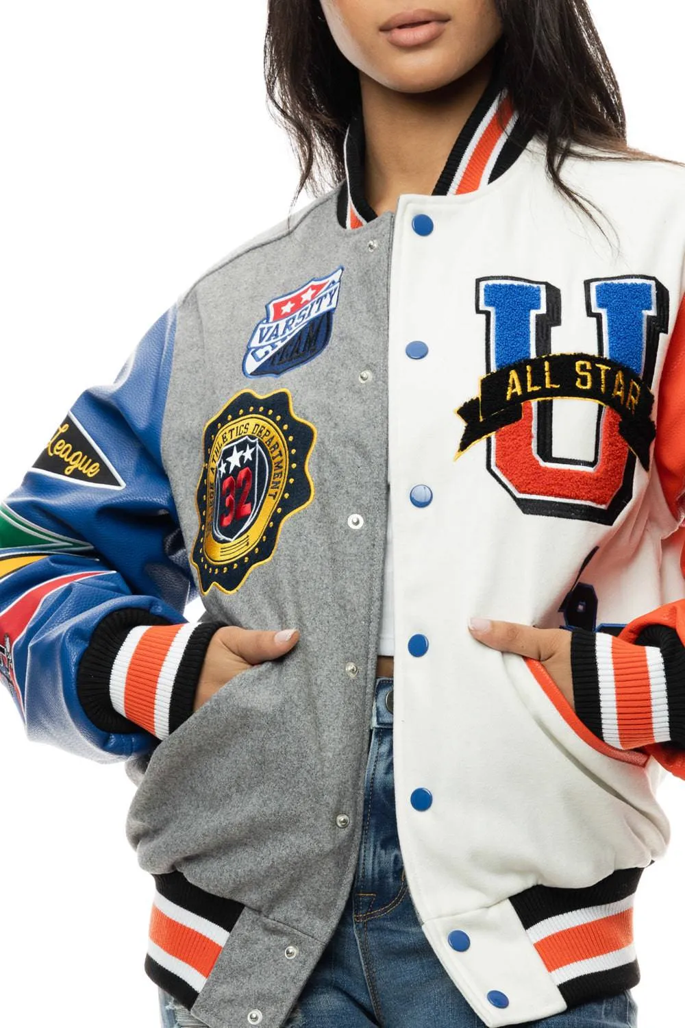 All Star Varsity Jacket - Royal White