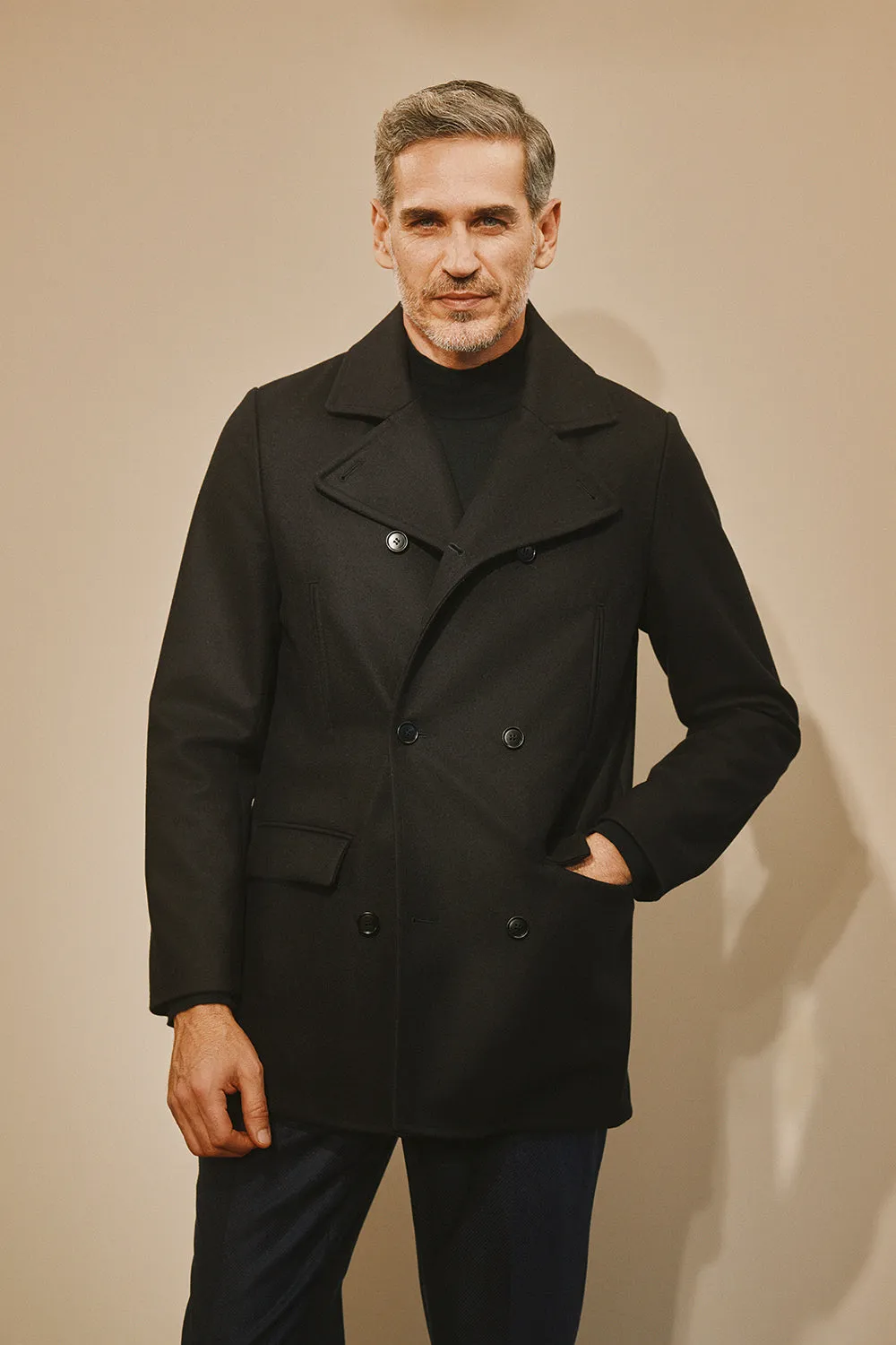 Alphonse Peacoat in virgin wool (dark blue)