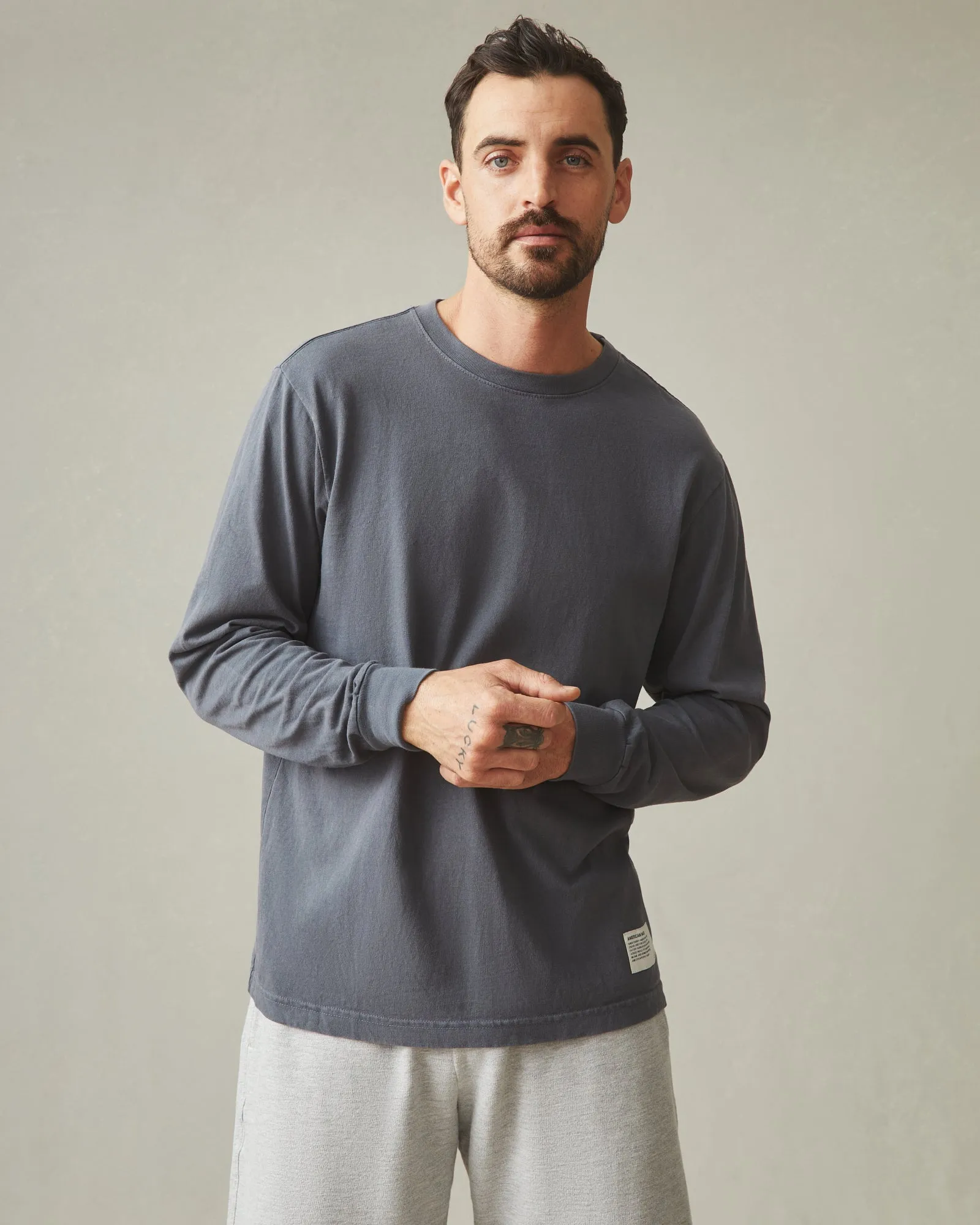 American Vintage Long Sleeve Tee - Metropolitan Grey