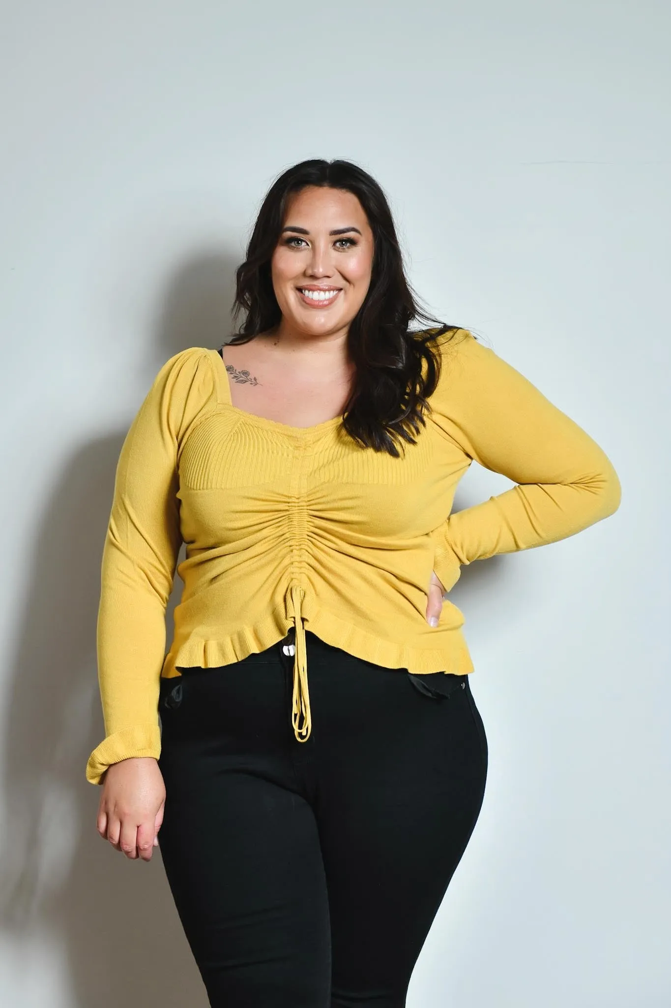 Anita knit top - mustard