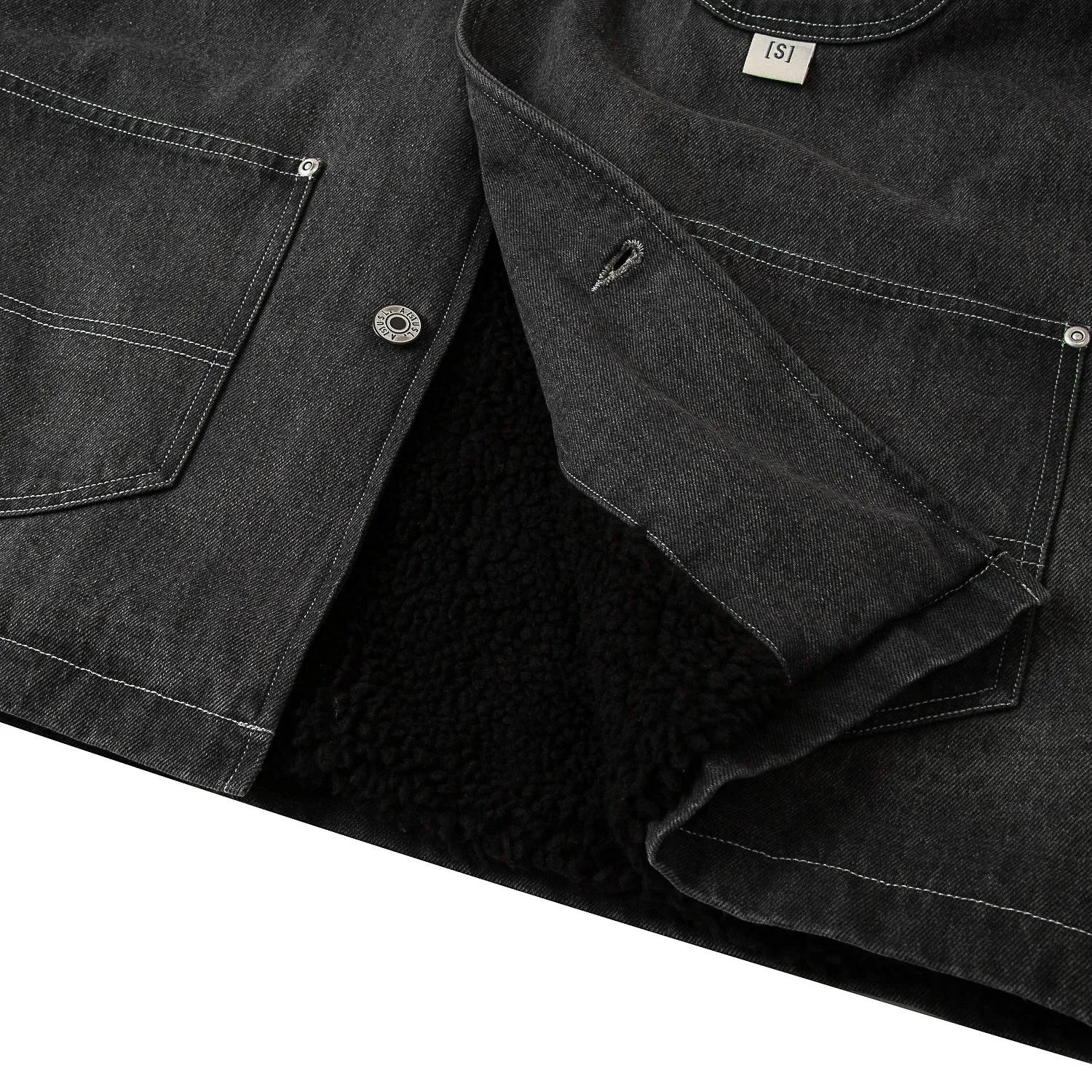 A[S]USL DENIM WORKER JACKET-DENIM BLACK