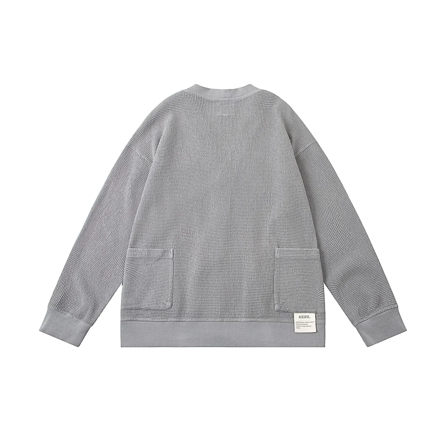 A[S]USL PIGMENT DYE WAFFLE CARDIGAN-GREY