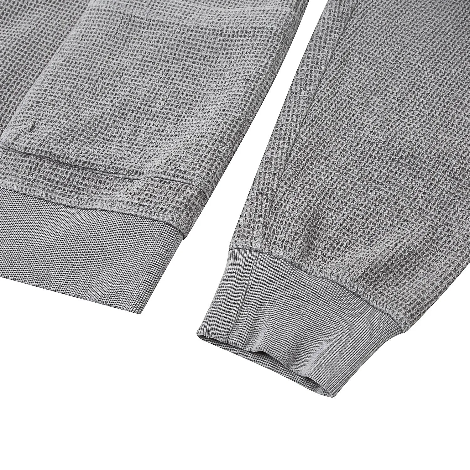 A[S]USL PIGMENT DYE WAFFLE CARDIGAN-GREY