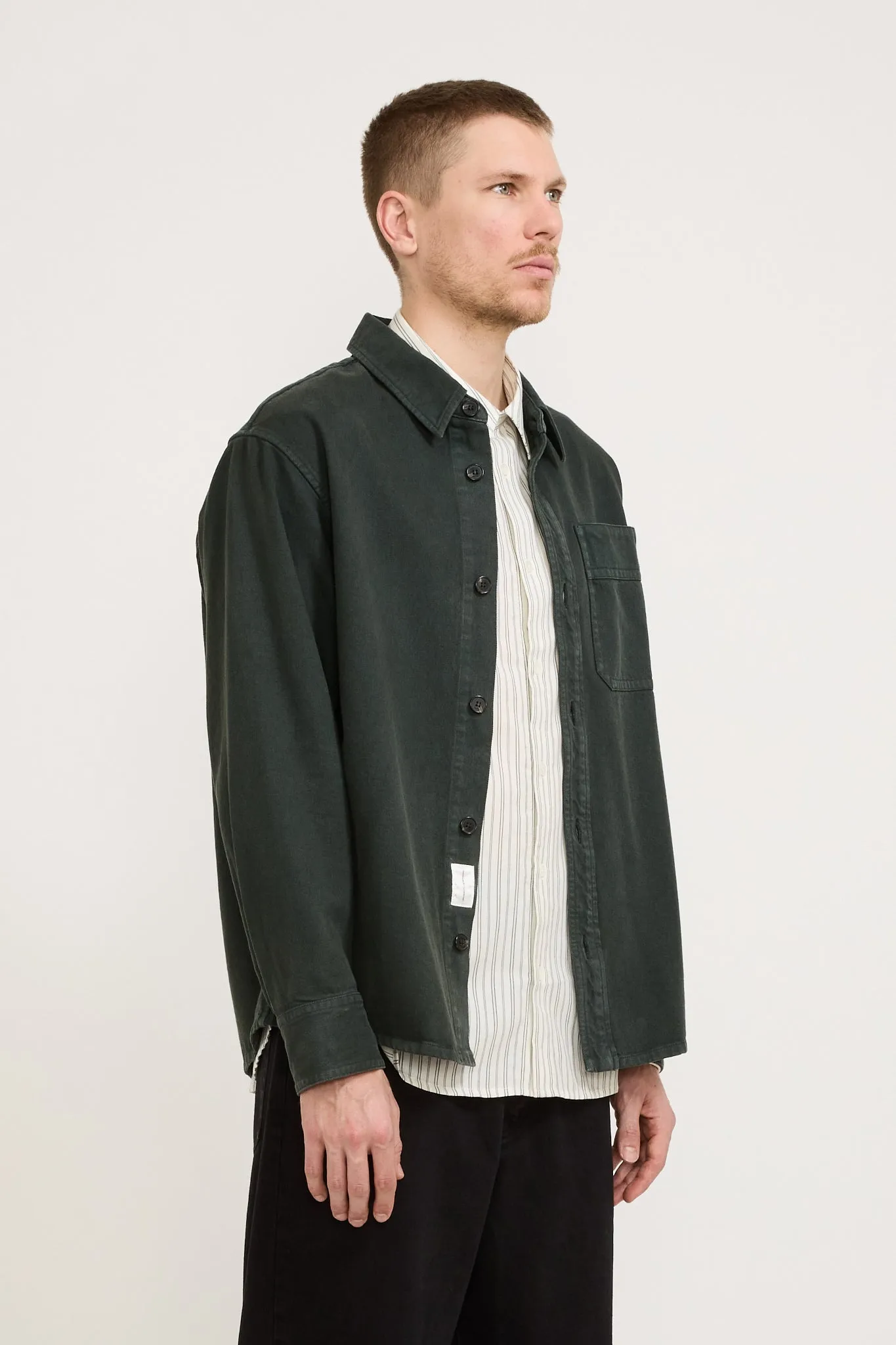 Basile Brodee Overshirt Dark Green