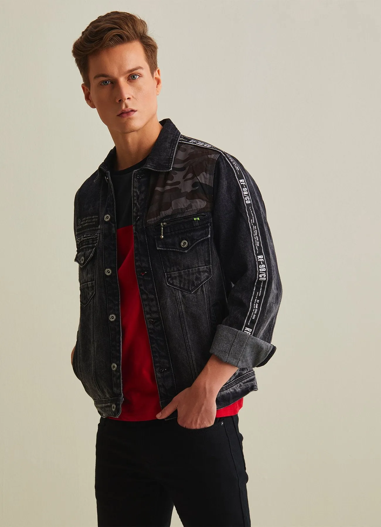 Black Denim Street Wear Jacket