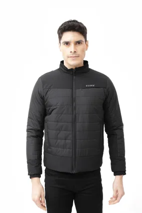 Black Solid Quilted Jacket