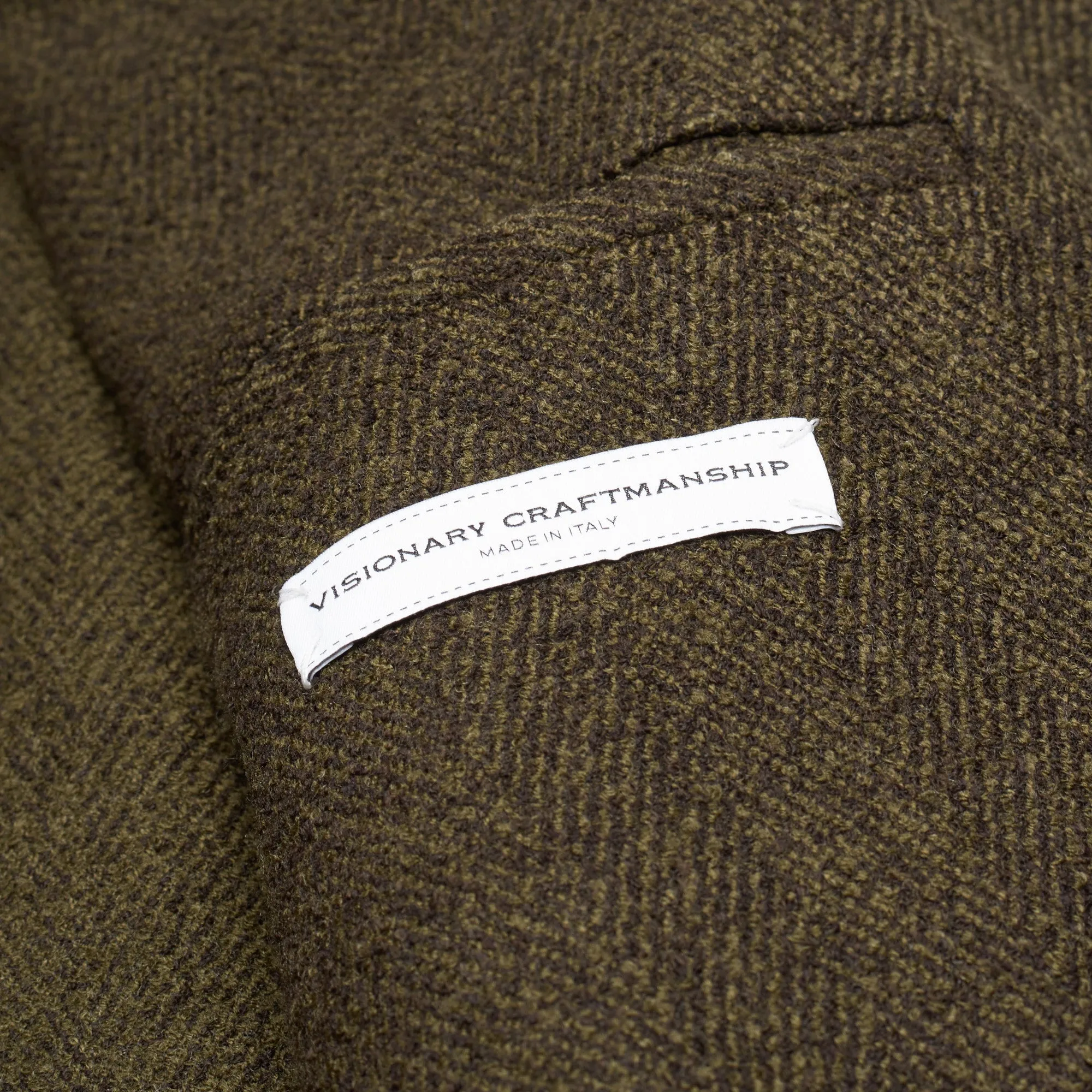 BOGLIOLI Milano Green Herringbone Wool Blend Unlined Coat EU 50 NEW US 40