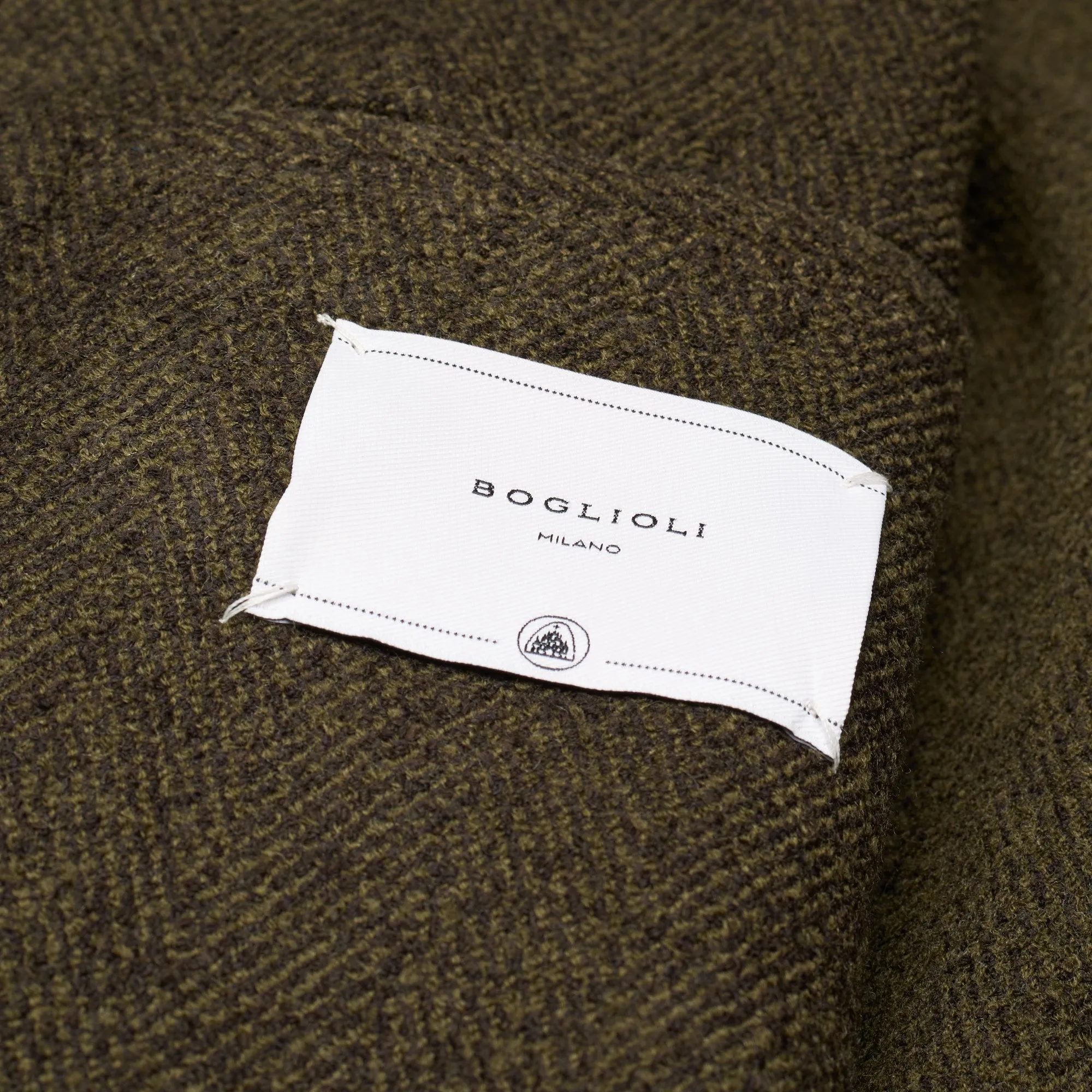 BOGLIOLI Milano Green Herringbone Wool Blend Unlined Coat EU 50 NEW US 40