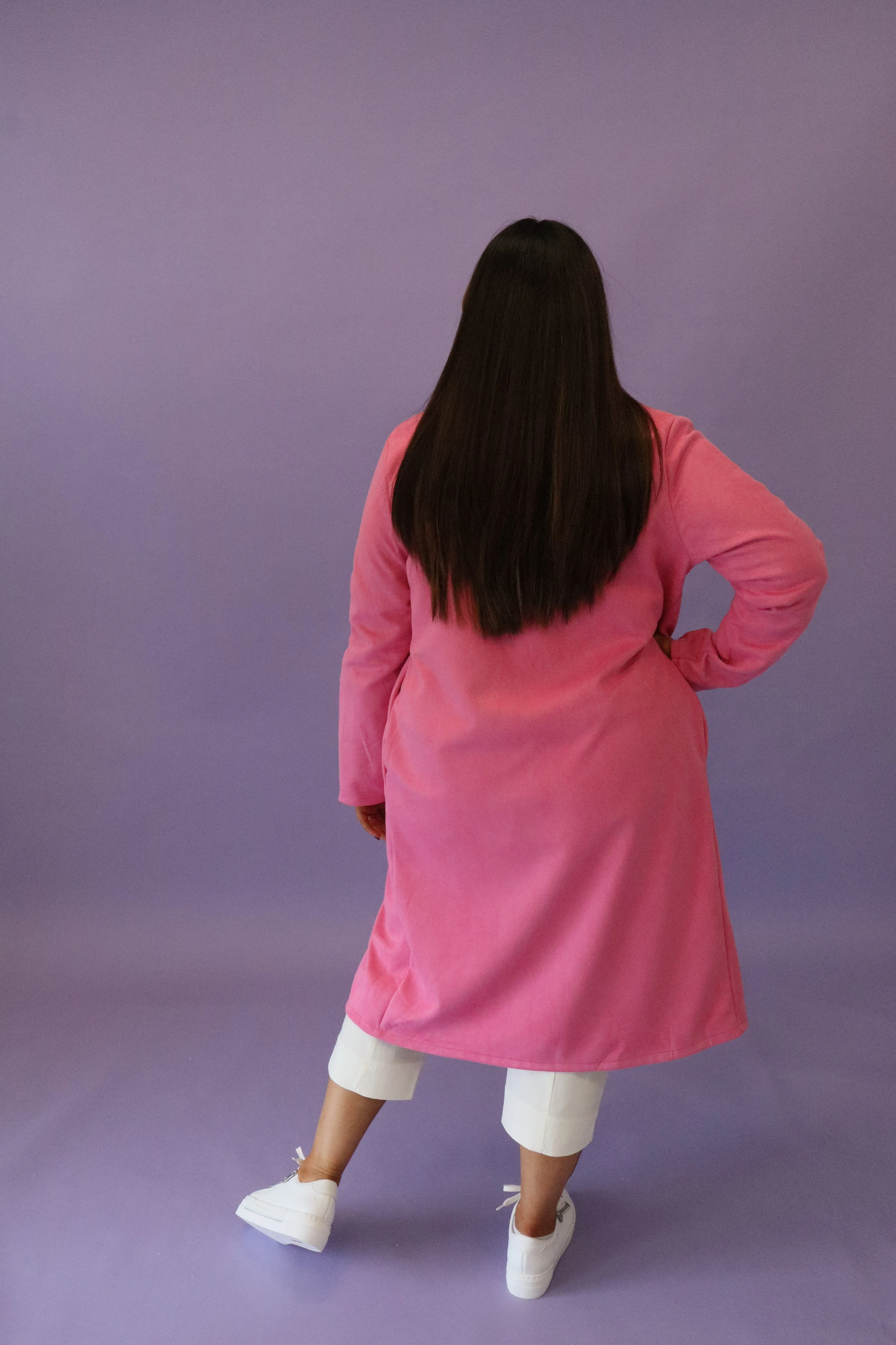 Celine Longline Jacket in Pink