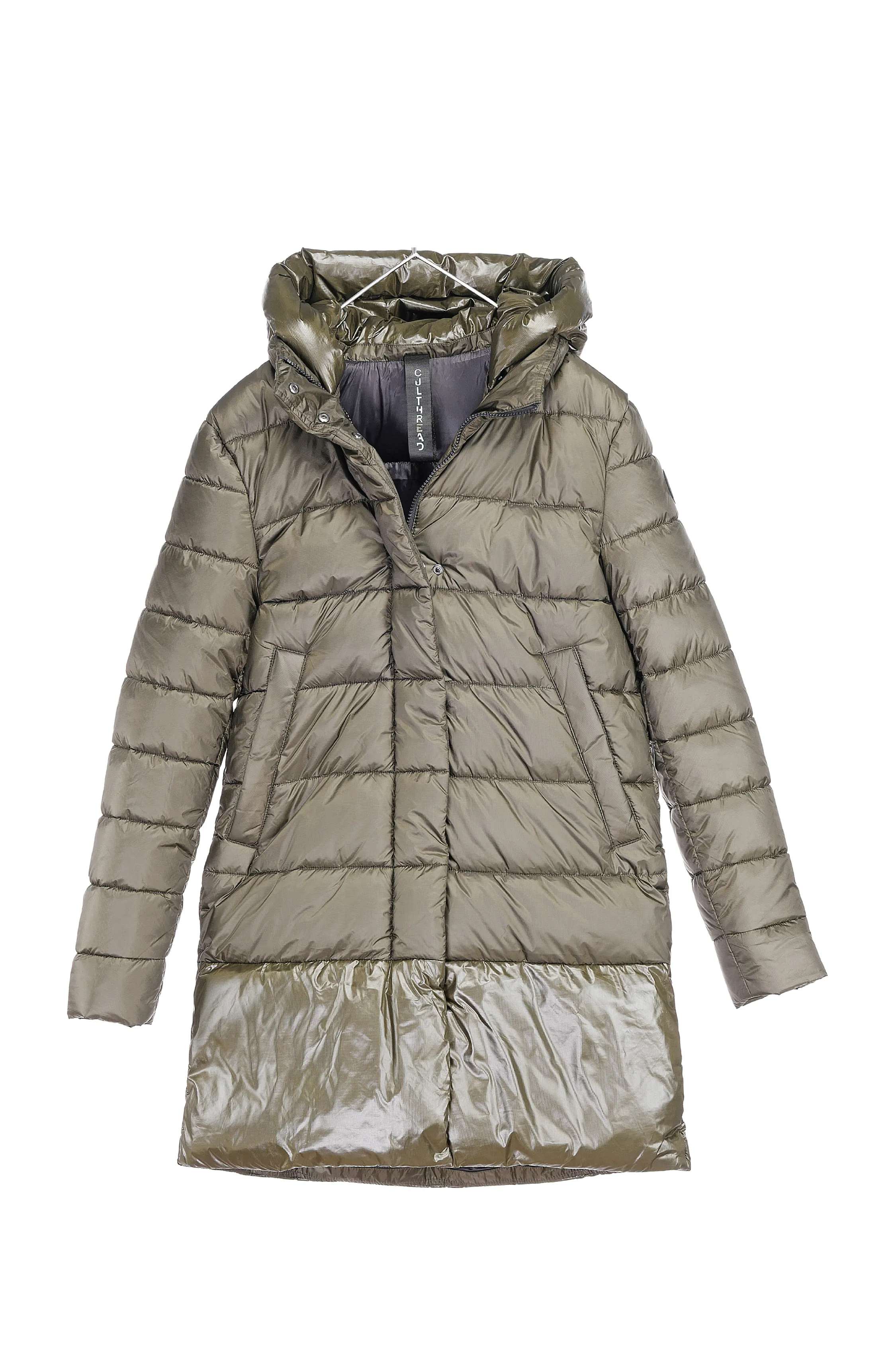 CHEPSTOW long dark olive green puffer jacket