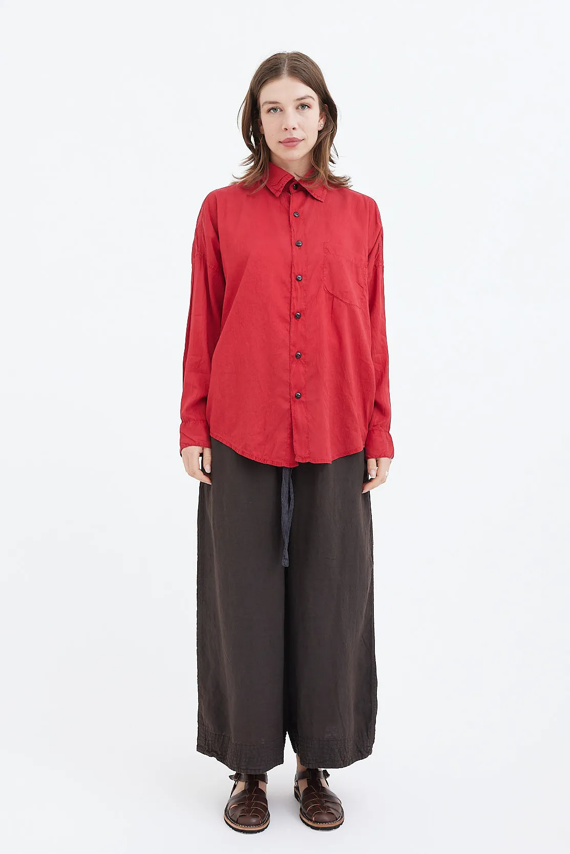 Chez Vidalenc -  Shirt - Silk Taffel AXL - Tomato Red