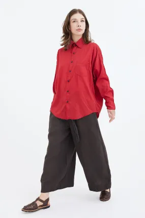 Chez Vidalenc -  Shirt - Silk Taffel AXL - Tomato Red