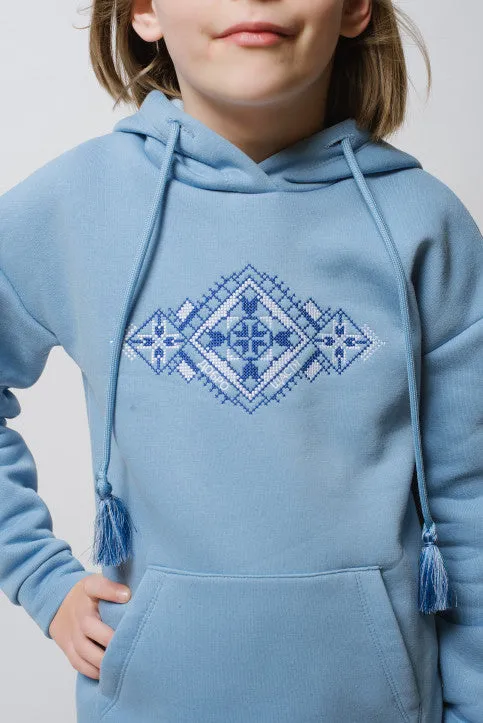 Children's Blue Hoodie Etno