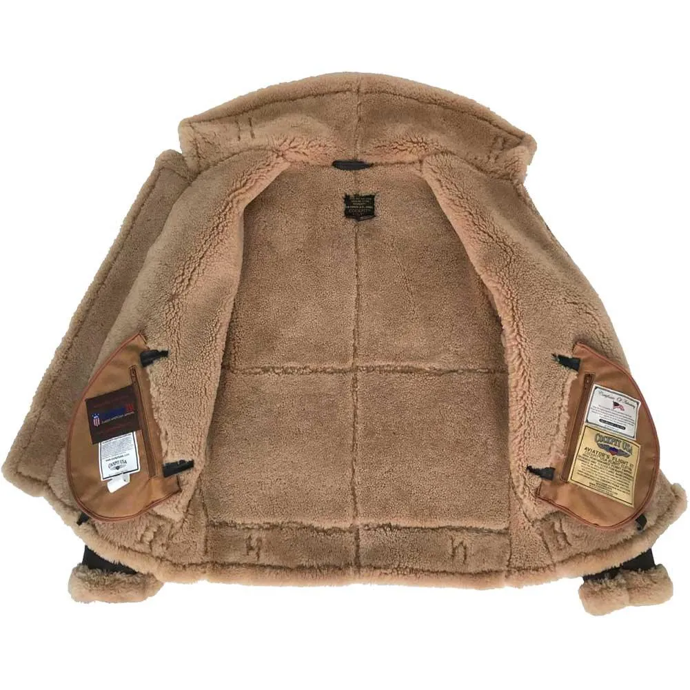 Cockpit USA Mens Spitfire B-3 Sheepskin Bomber Jacket