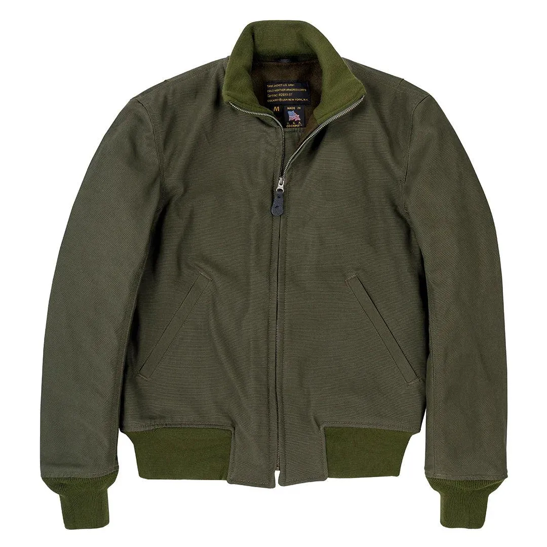 Cockpit USA Mens Wool-Lined WWII American Tanker Jacket - Olive