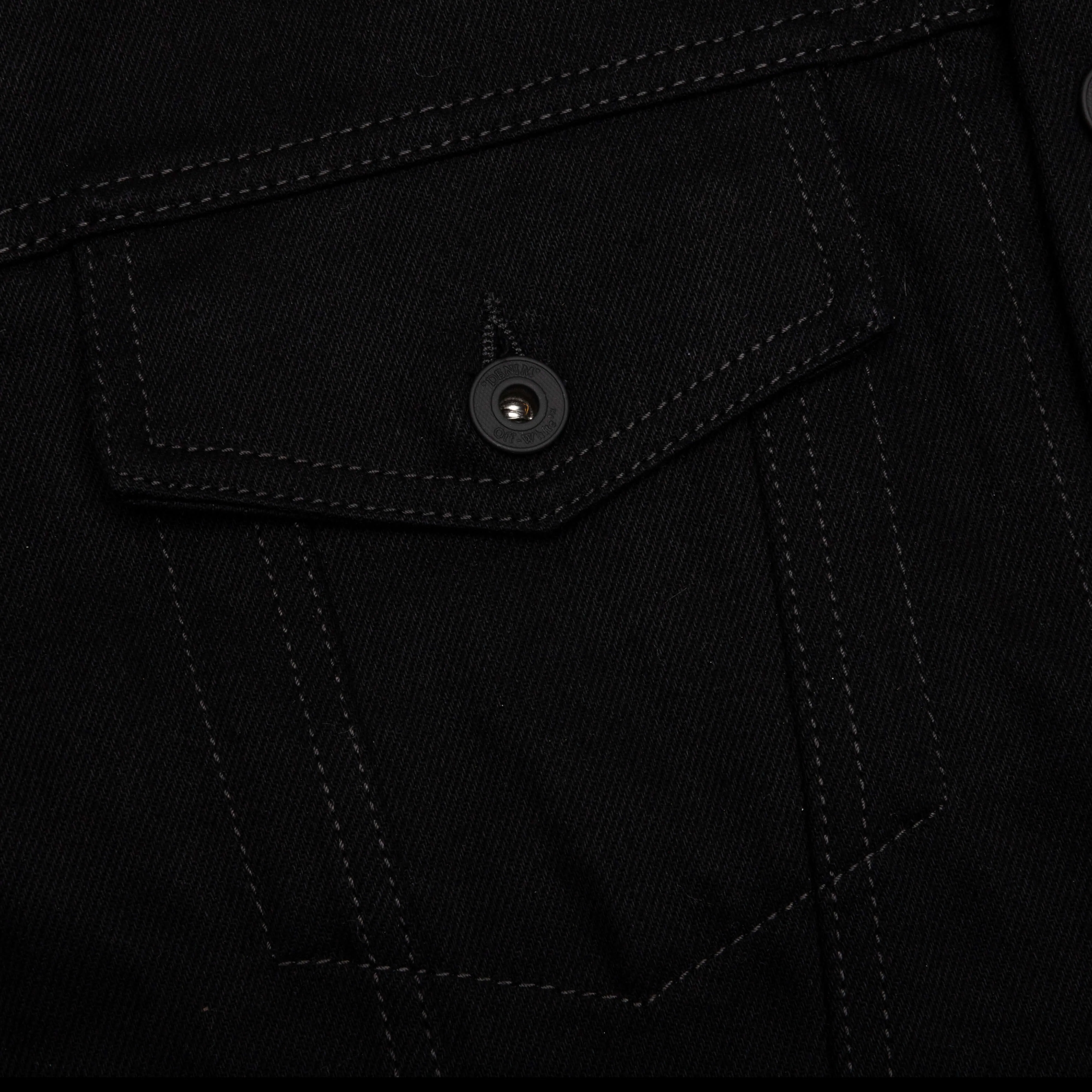 Diag Tab Slim Denim Jacket - Black/White