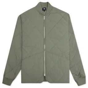 Dice Quilted Liner Jacket - Olive