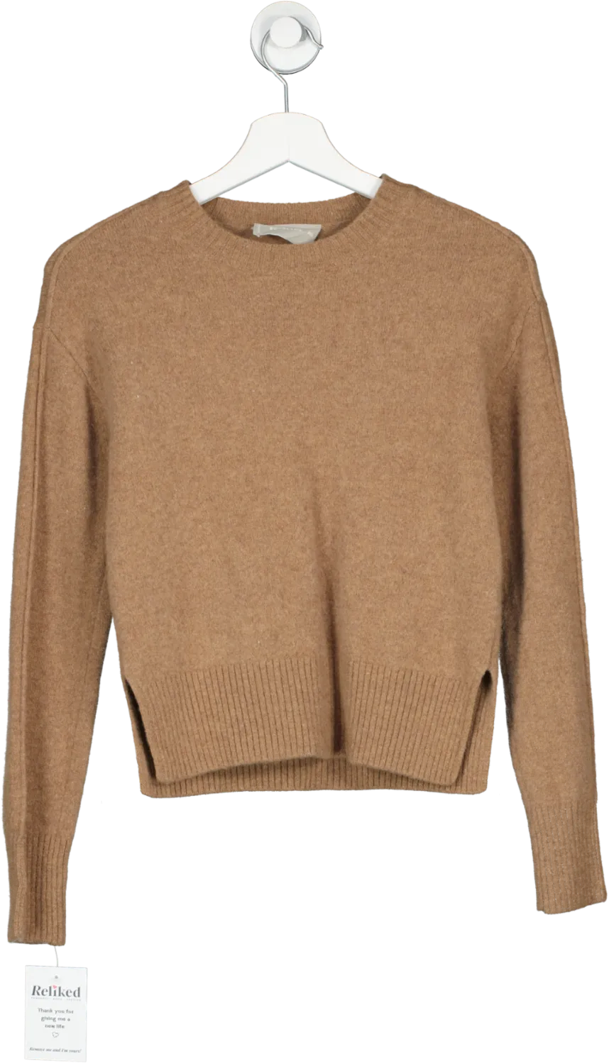 EVERLANE Brown The Good Merino Wool Crewneck Sweater UK XXS