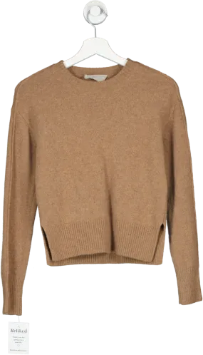 EVERLANE Brown The Good Merino Wool Crewneck Sweater UK XXS