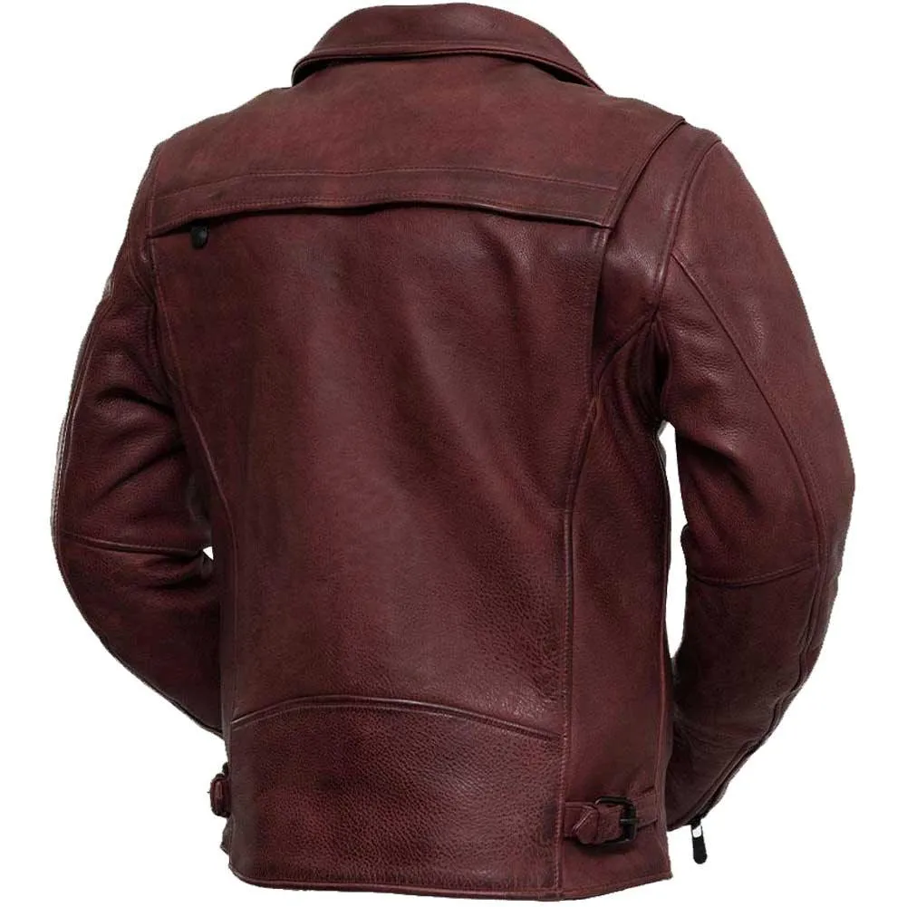 First Mfg Mens Night Rider Vented Leather Motorcycle Jacket