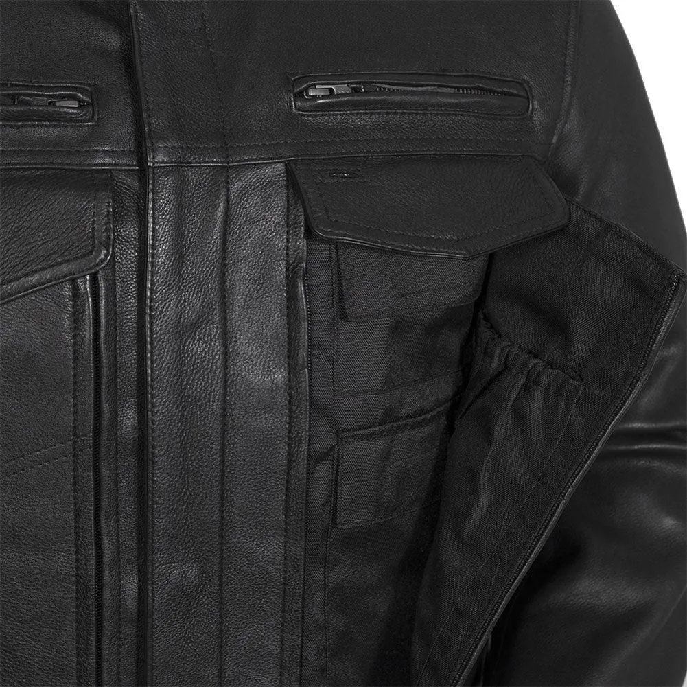 First Mfg Mens Raider Vented Leather Motorcycle Jacket Size XLARGE - Final Sale Ships Same Day