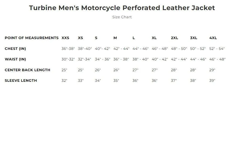 First Mfg Mens Turbine Perforated Leather Motorcycle Jacket