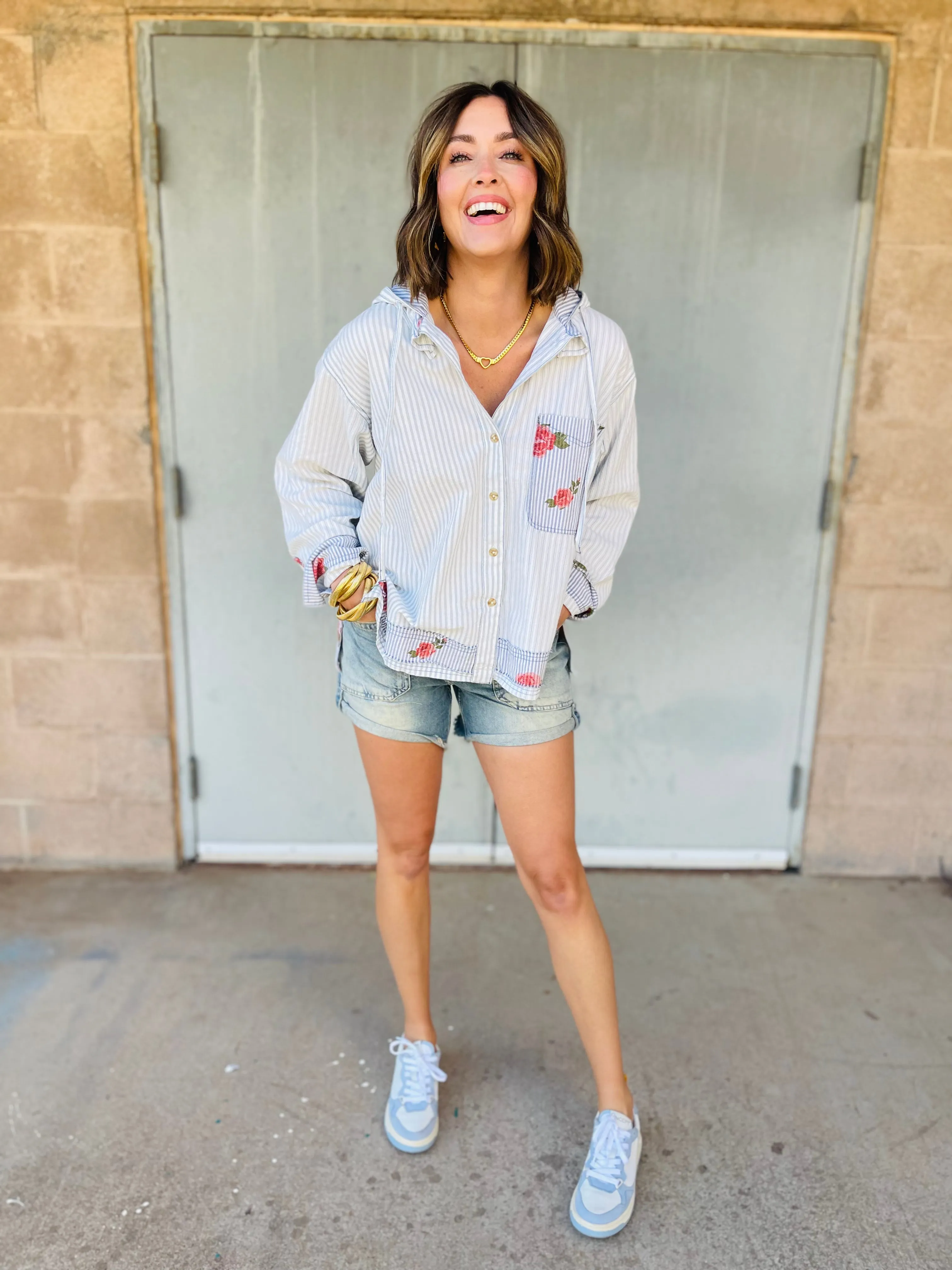 Free People About to Slide Hoodie | Blue Combo