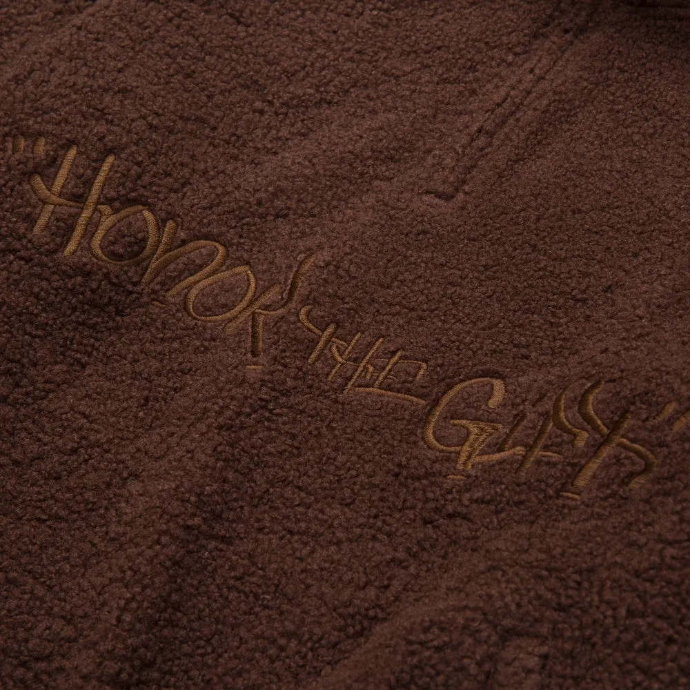 HONOR THE GIFT SCRIPT SHERPA PULLOVER-BROWN