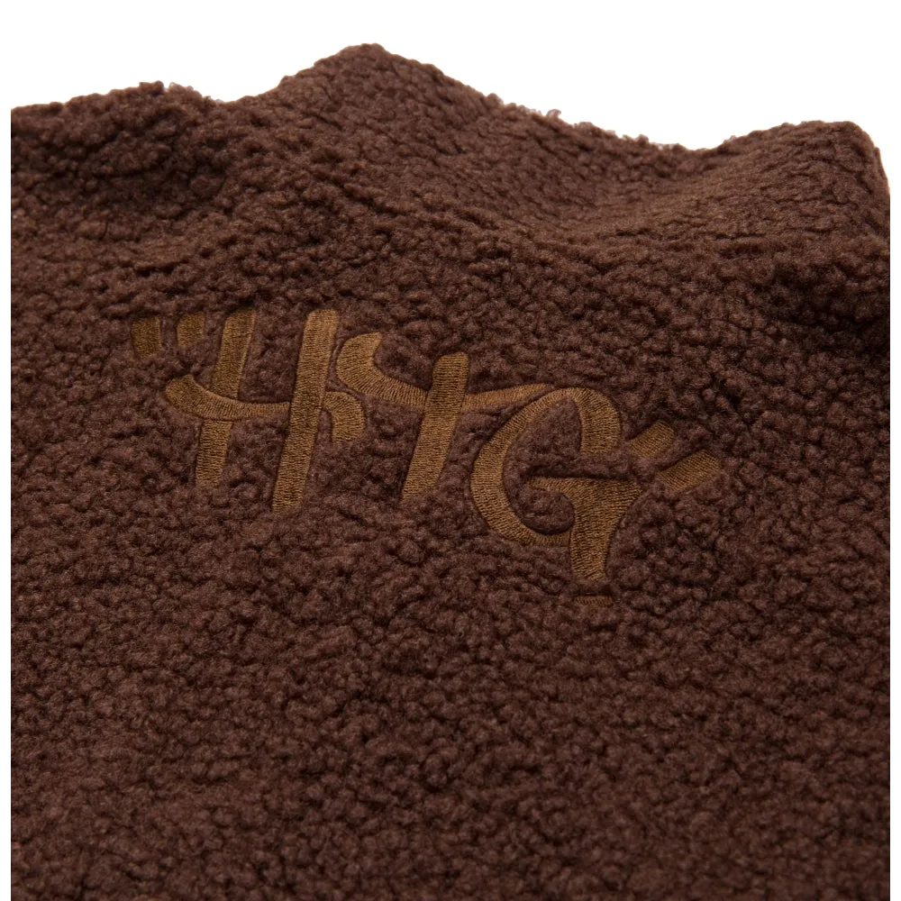 HONOR THE GIFT SCRIPT SHERPA PULLOVER-BROWN