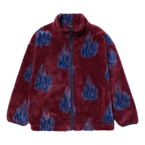 HUF FLAMIN ZIP SHERPA FLEECE-BERRY