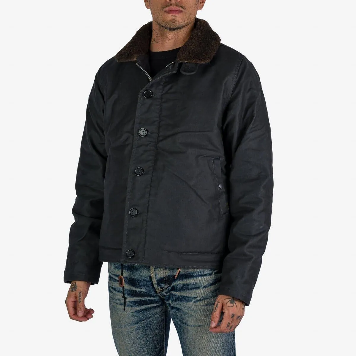 Iron Heart - Oiled Whipcord N1 Deck Jacket - Black