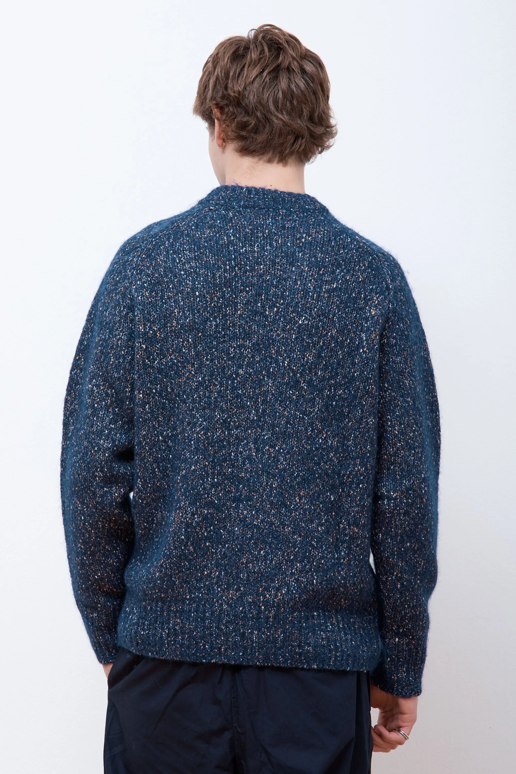 Ivar Cotton Alpaca Cable Sweater Dark Navy