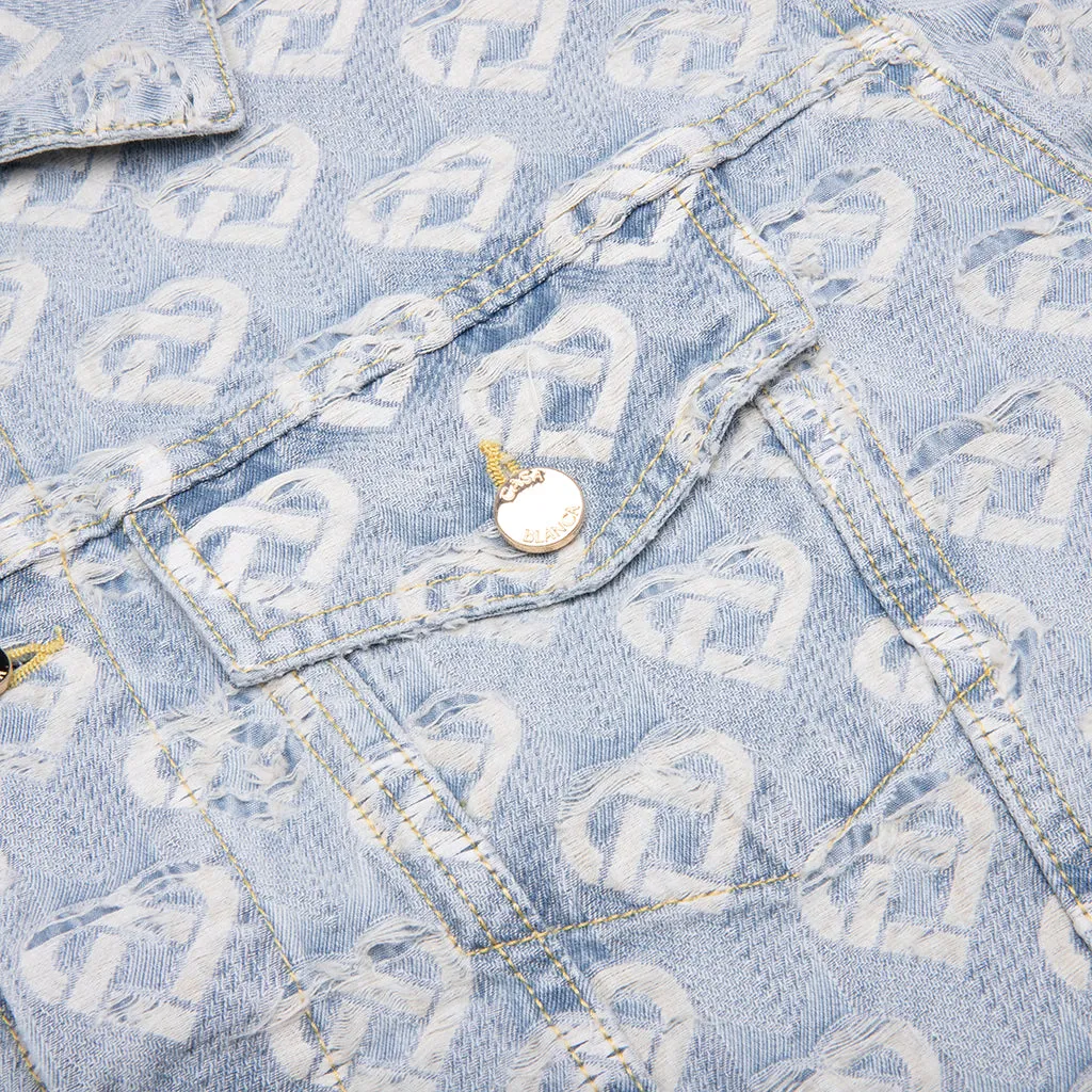 Jacquard Denim Jacket - Washed Indigo