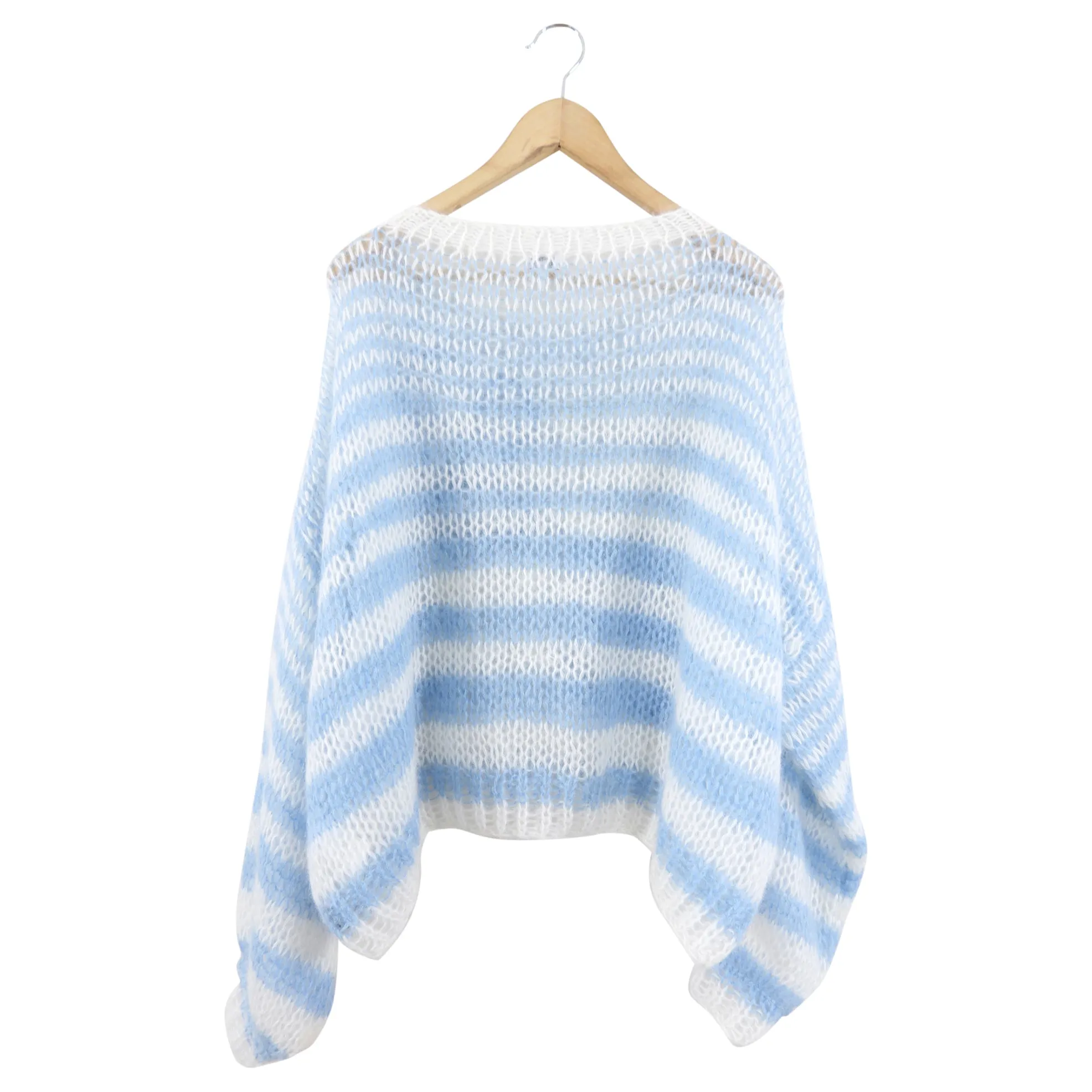 Loewe Mohair 2023 Blue and White Anagram Sweater - L