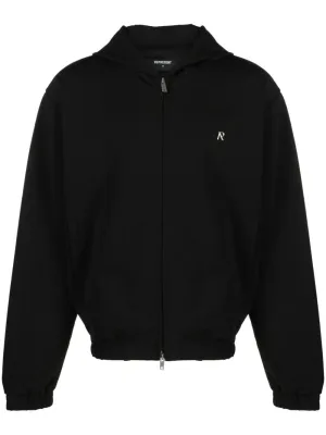 LOGO-PLAQUE HOODED JACKET