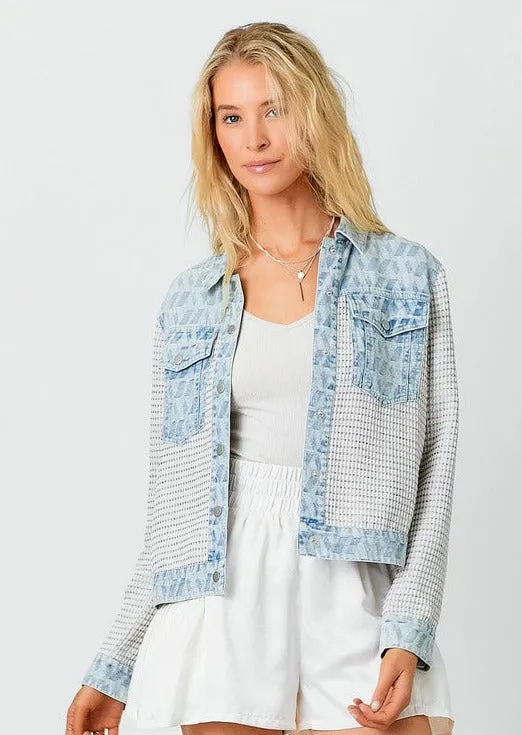 Mixed Media Knit & Denim Jacket