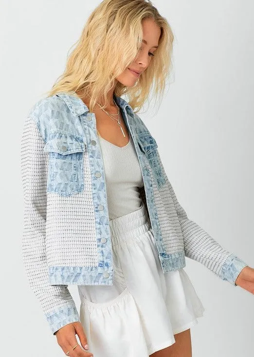 Mixed Media Knit & Denim Jacket