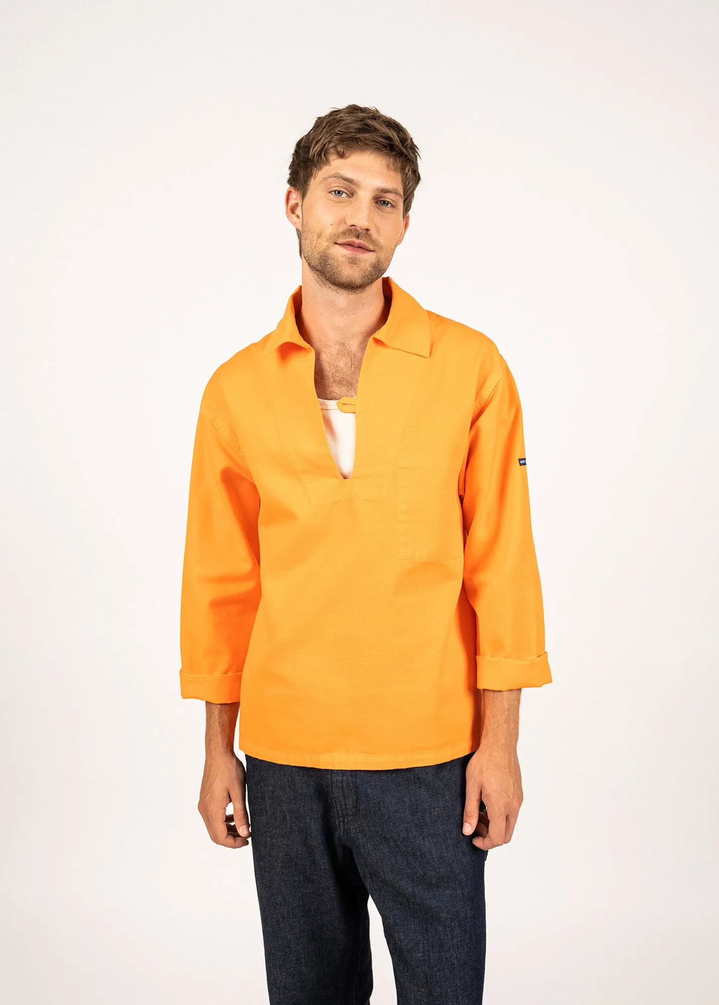 Nemo authentic sailor smock - in cotton canvas (ORANGE FLUO)