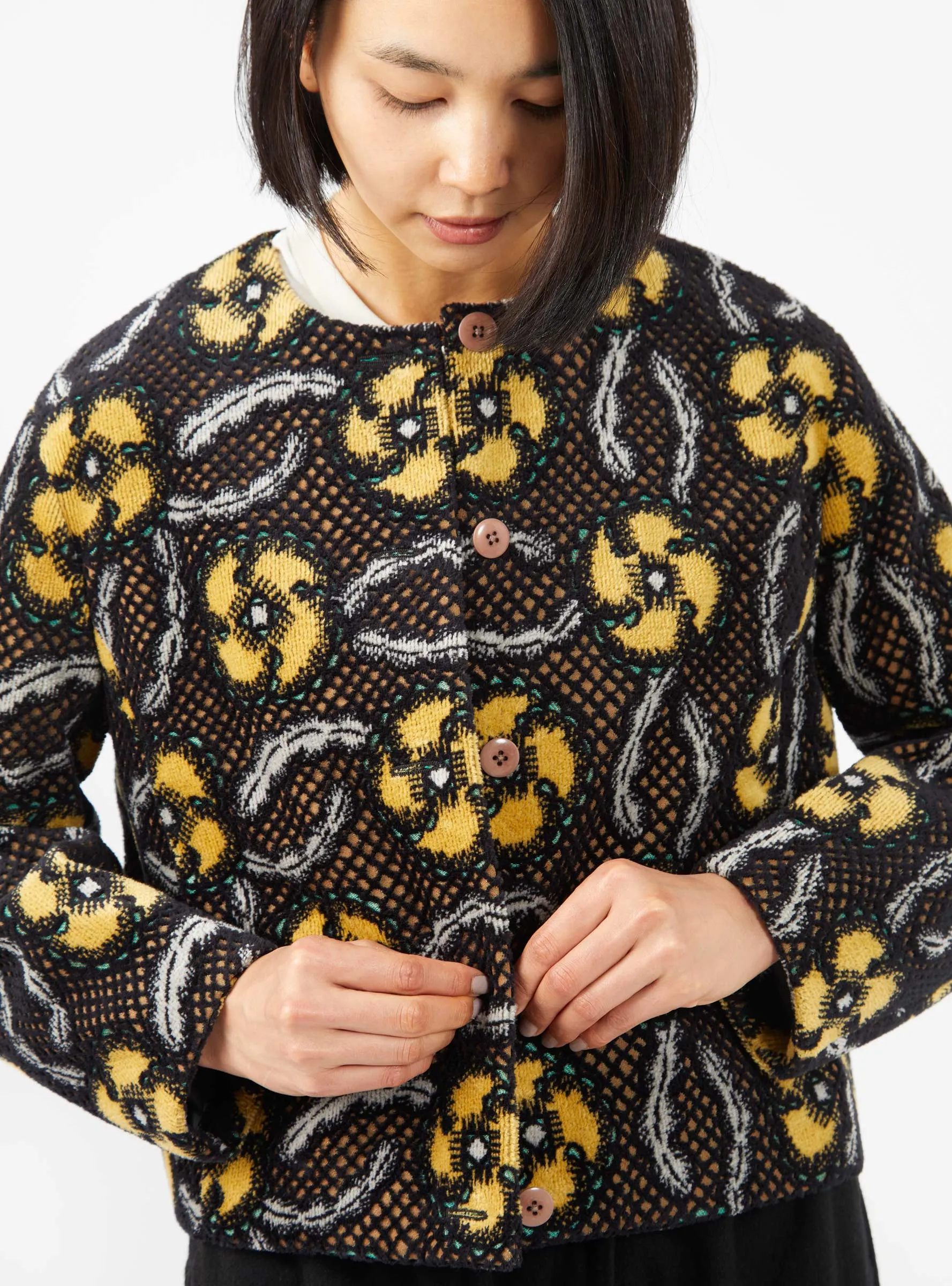 Northern Flower Jacket Black & Yellow