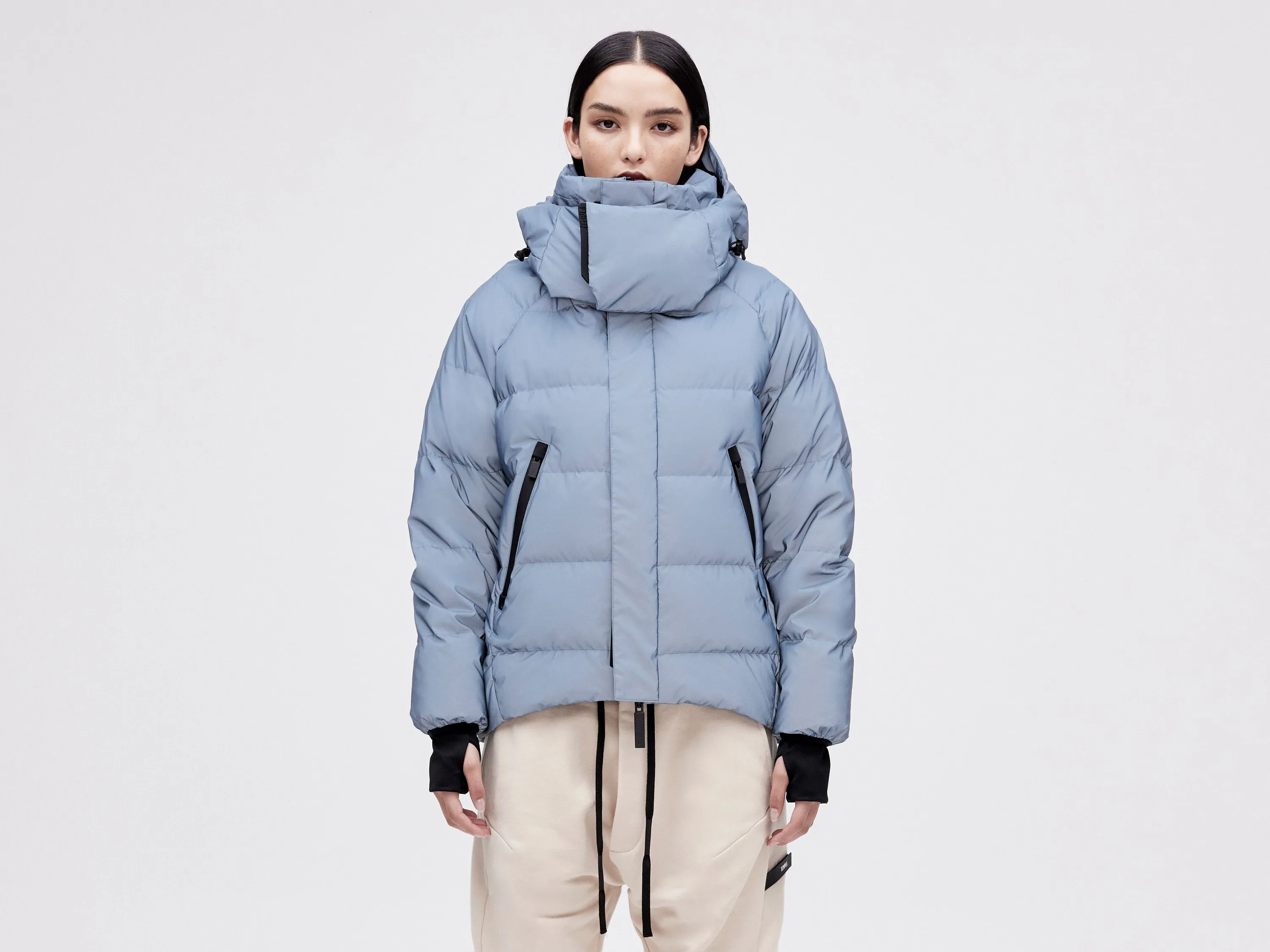 On/Off Hood O.S Down Jacket - Reflective Blue