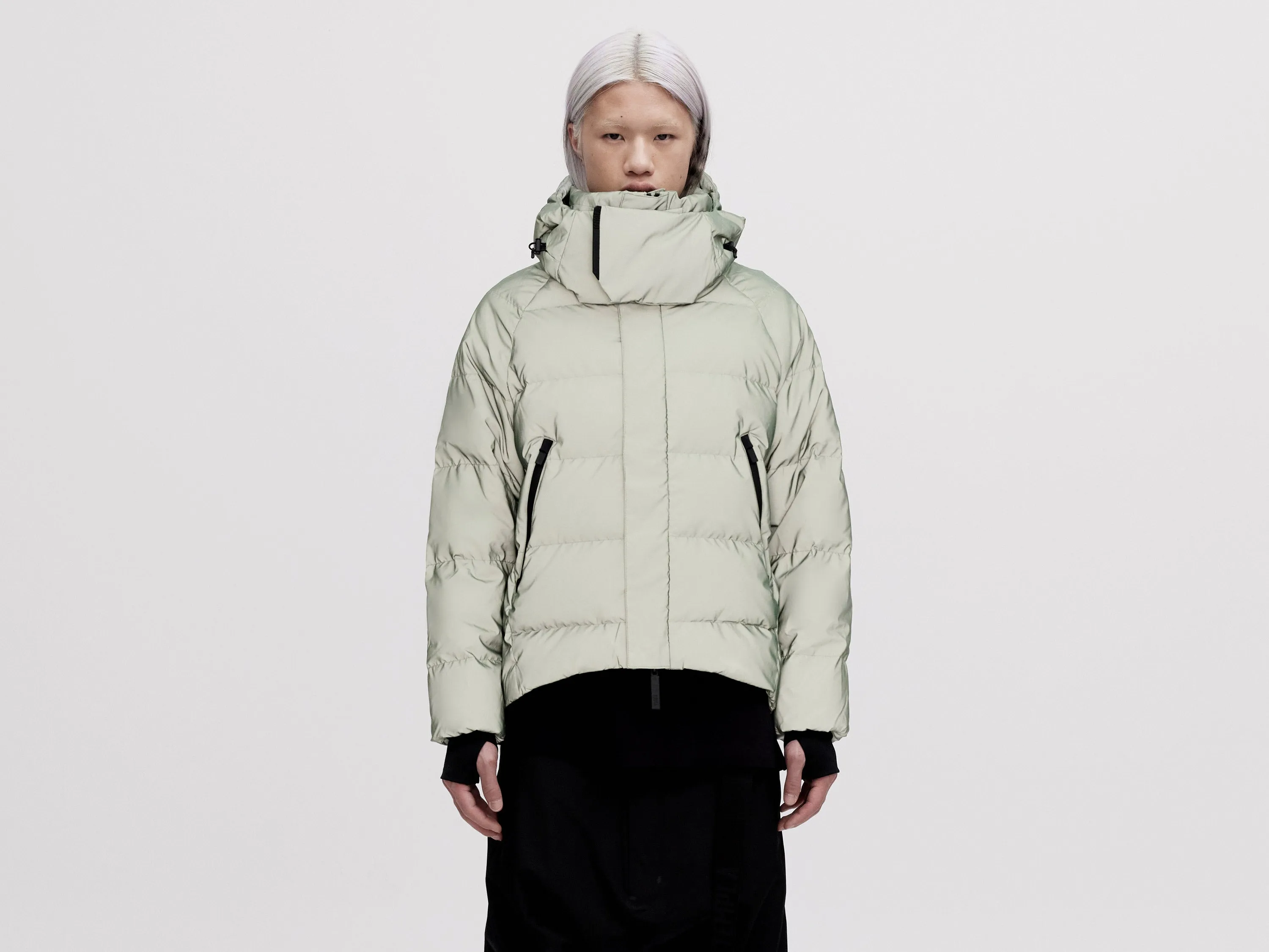 On/Off Hood O.S Down Jacket - Reflective Jade