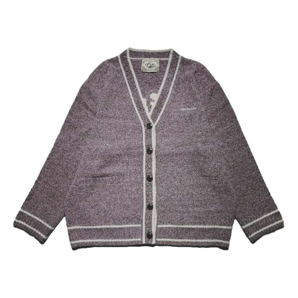 OPEN DIALOGUE VINTAGE LOGO CARDIGAN-BROWN