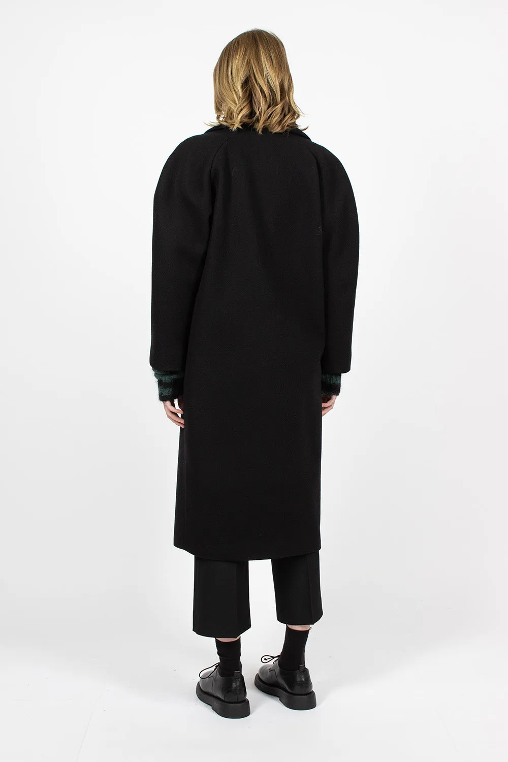 Oversized Collar Coat Black