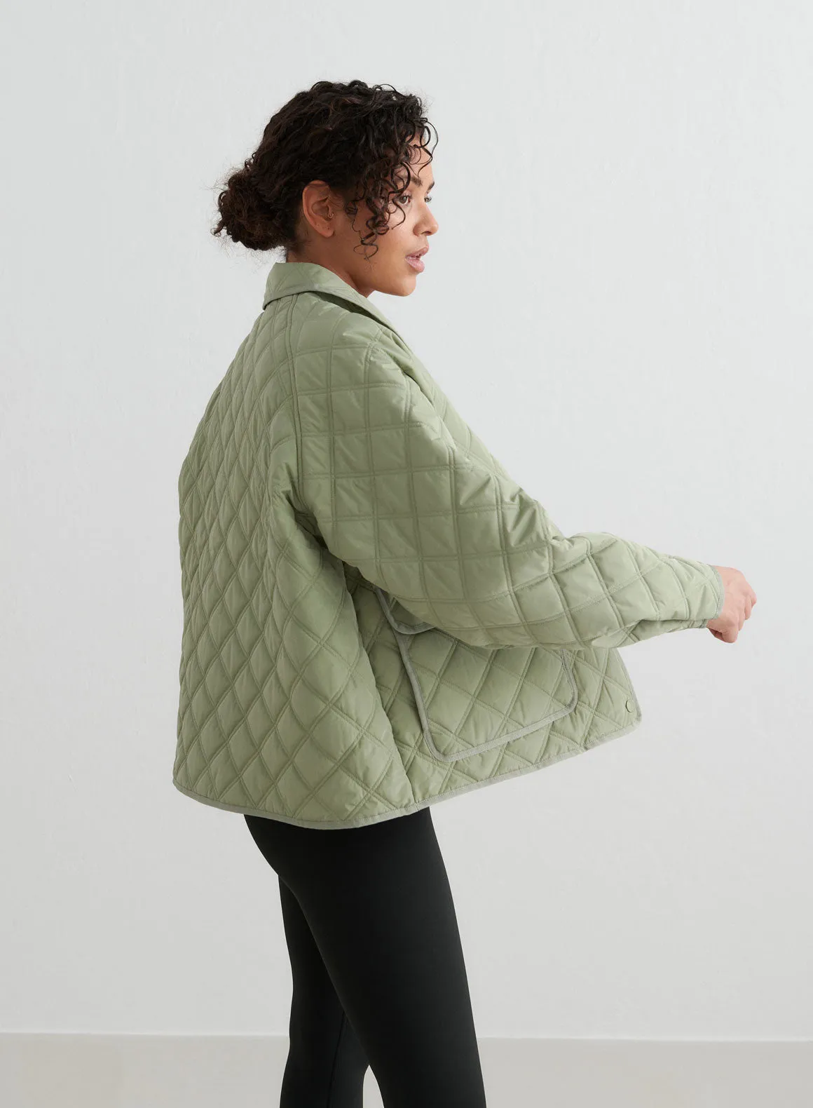 Pale Khaki Quilted Femme Jacket