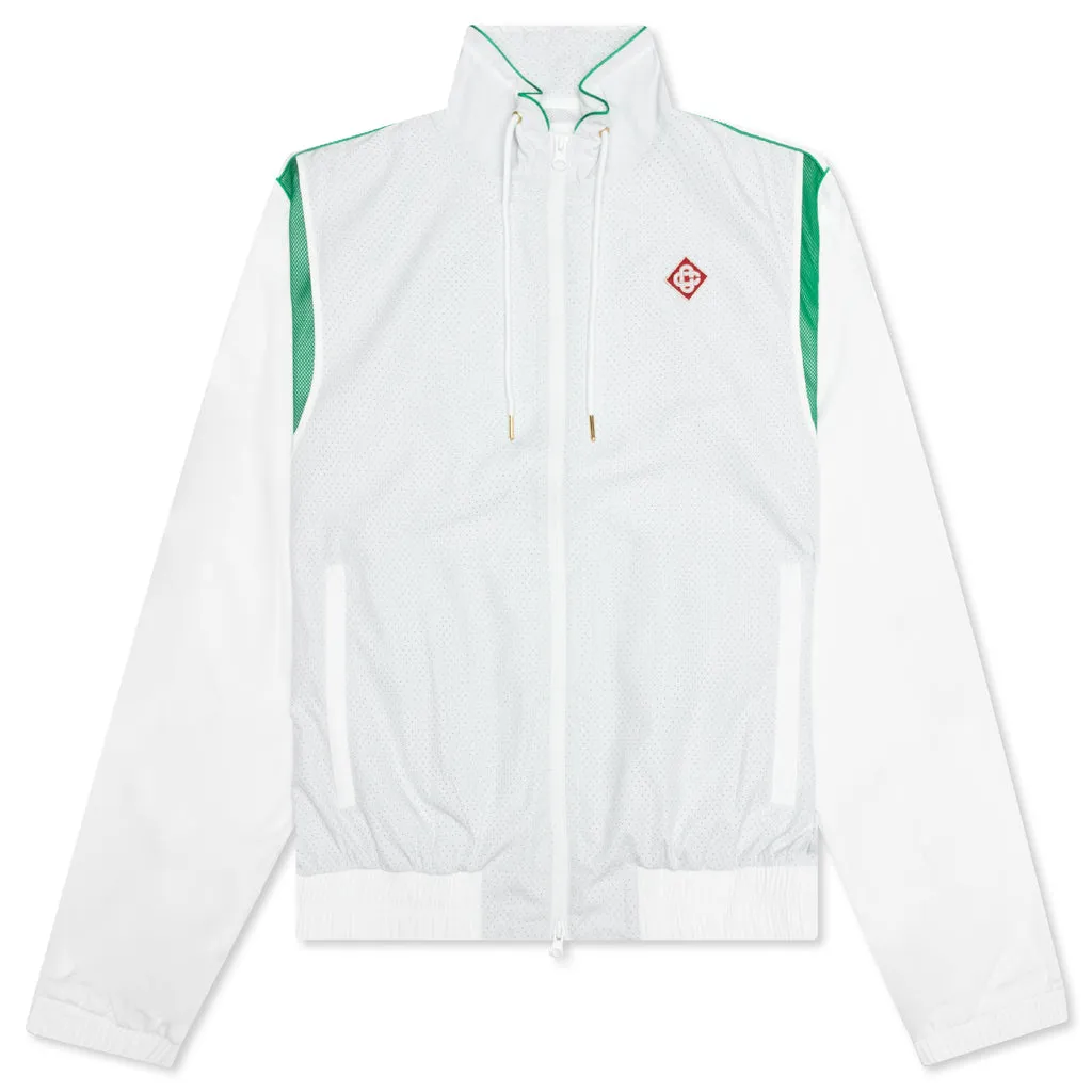 Perforated Layered Track Jacket - White/Green