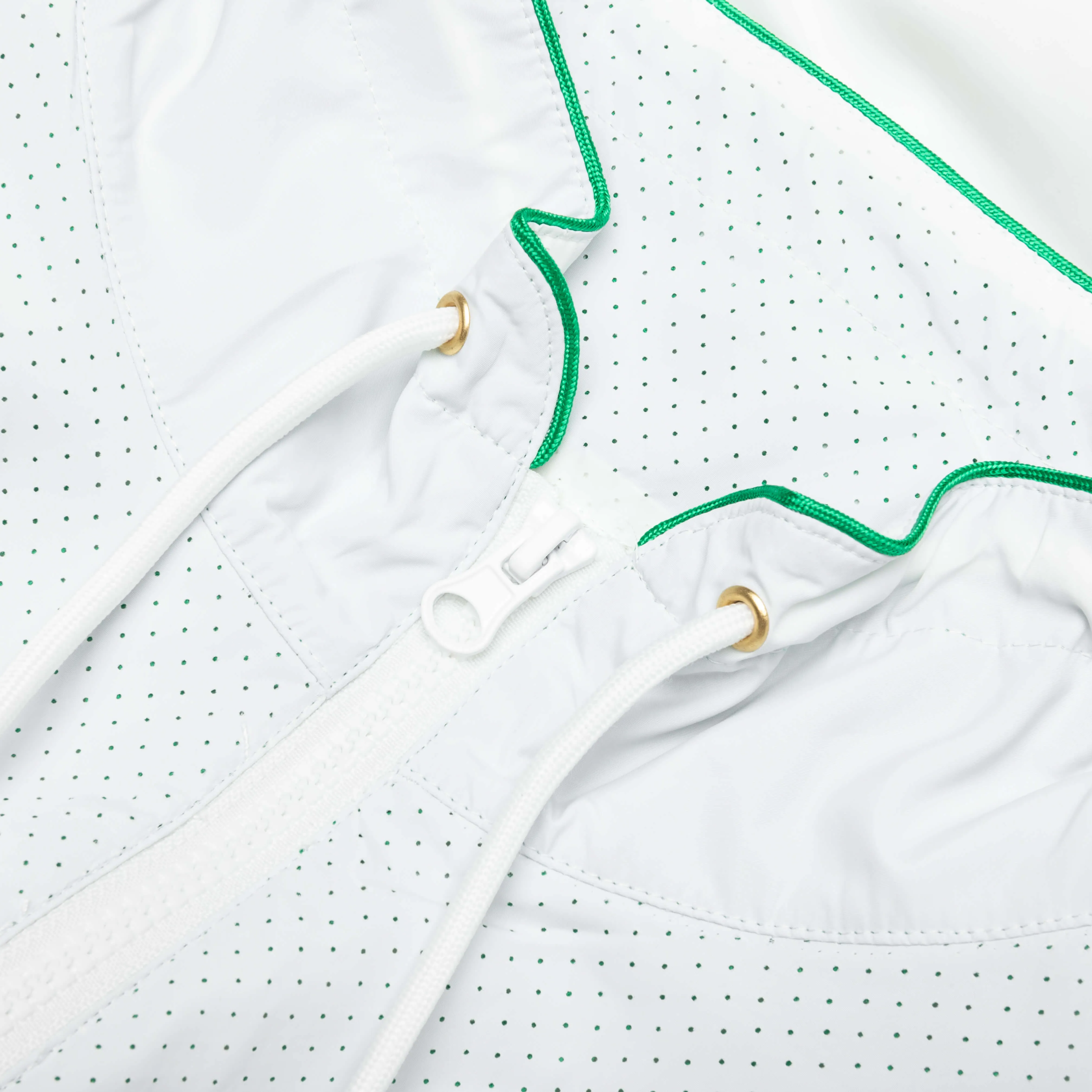 Perforated Layered Track Jacket - White/Green